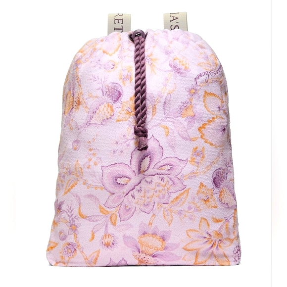 NWT Victoria's Secret Striped Purple and Gold Backpack Beach Towel Cotton - Picture 2 of 8